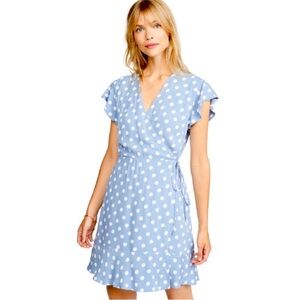 Rails Leanne Periwinkle Polka Dot Wrap Dress
